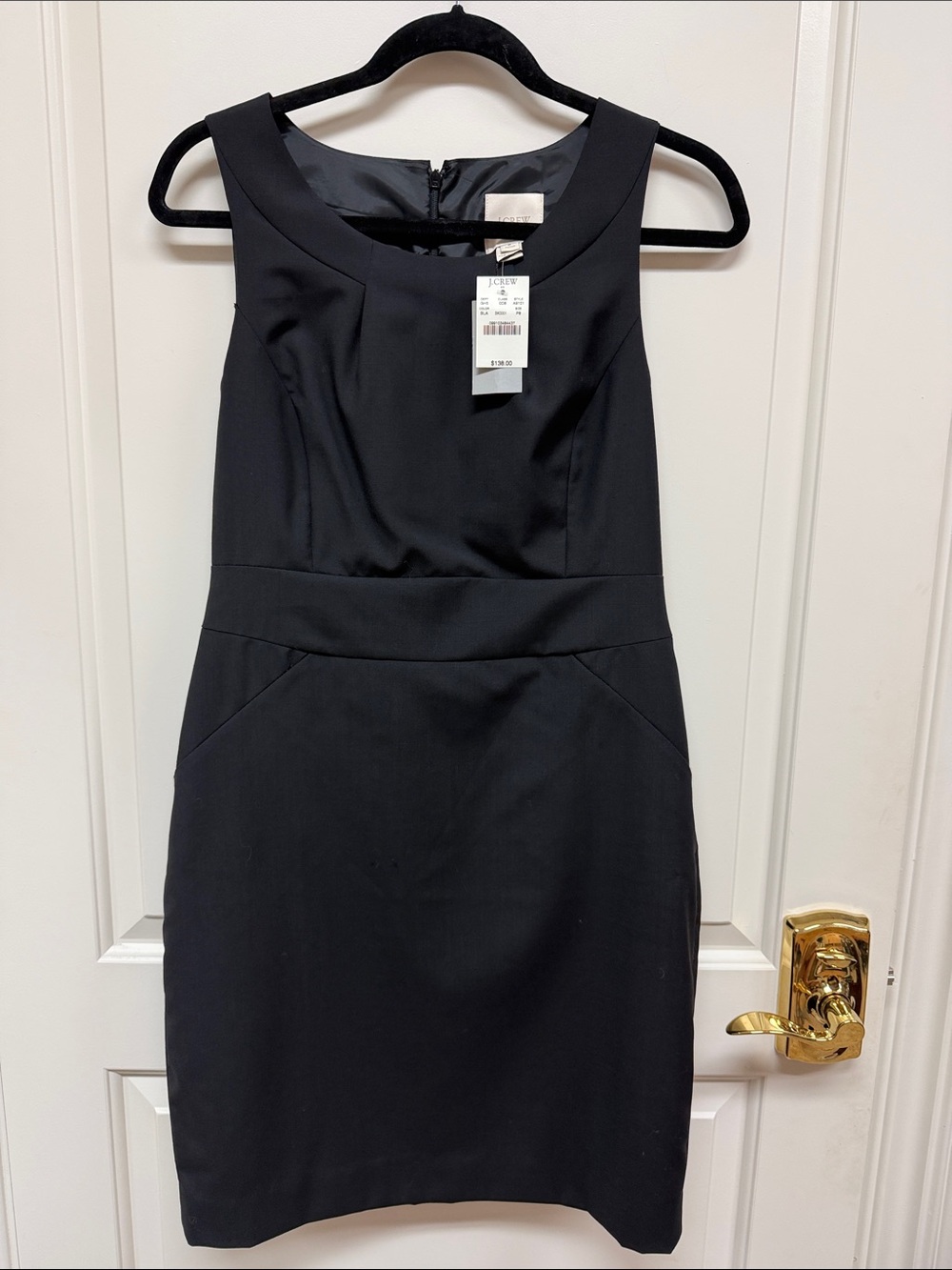 J Crew Classic Black Sleeveless Sheath Dress